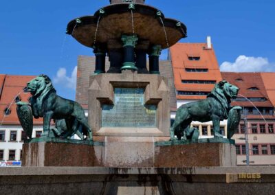 Löwenbrunnen Silberstadt Freiberg
