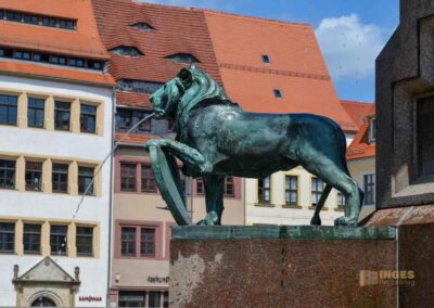 Löwenbrunnen Silberstadt Freiberg