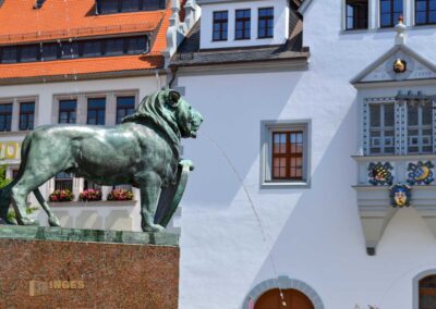 Löwenbrunnen Silberstadt Freiberg