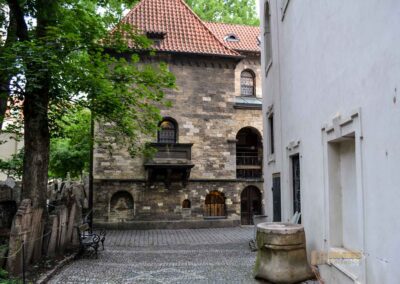Die Jüdische Zeremonienhalle im Jüdischen Viertel in Prag