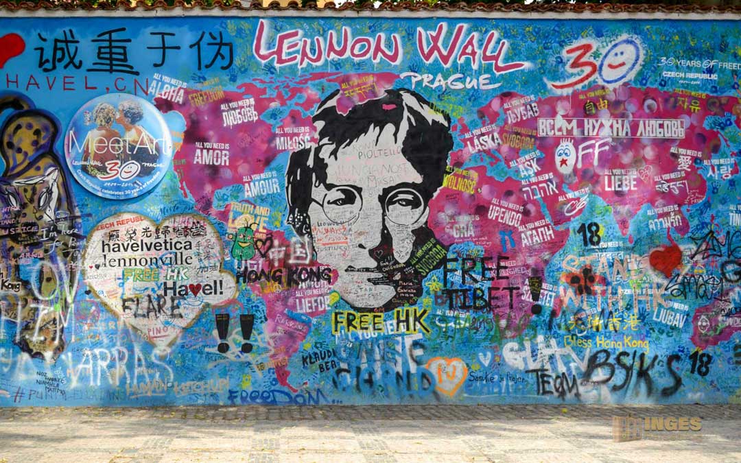 John Lennon Mauer auf der Prager Kleinseite John Lennon Mauer auf der Prager Kleinseite
