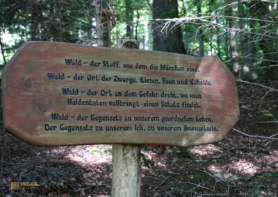 Bei den Waldgeistern am Herrenbachstausee 27 Koboldklinge am Waldlehrpfad am Herrenbachstausee