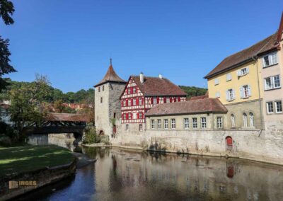 der Sulverturm mit dem Sulversteg Schwäbisch Hall
