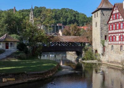 der Sulverturm mit dem Sulversteg Schwäbisch Hall