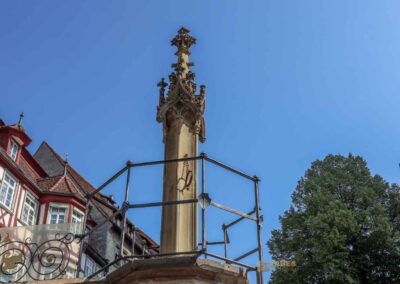 Markt- und Fischbrunnen auf dem Marktplatz Schwäbisch Hall