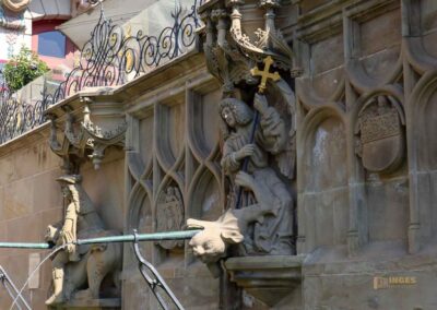 Markt- und Fischbrunnen auf dem Marktplatz Schwäbisch Hall