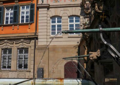 Markt- und Fischbrunnen auf dem Marktplatz Schwäbisch Hall