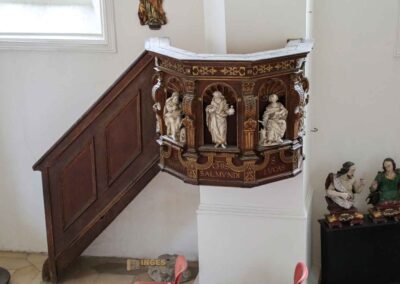 Kanzel in der Schlosskapelle St. Wendelin im Schloss ob Ellwangen