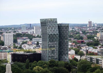 Blick vom Michel auf die Tanzenden Türme auf St. Pauli 8612