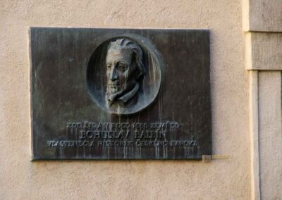 Das Clementinum (Klementinum) in der Altstadt von Prag 4 gedenktafel bohuslav balbín klementinum prag 6854