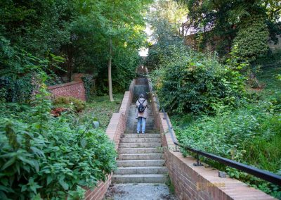 Auf dem Vyšehrad in Prag 59 weg vom vysehrad prag zur Moldau 0363
