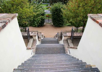 Im großen Fürstenberg-Garten (Velká Fürstenberská zahrada) in Prag 8 terassen grosser fuerstenberg garten prag 1871