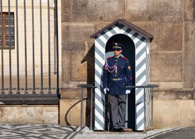 Die Prager Burg (Pražský hrad) 14 wache vor der prager burg 0251-b