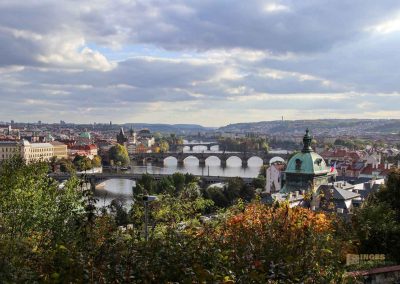 blick vom letna park auf die moldaubruecken in prag 8853