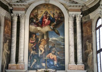 In der Kirche San Sebastiano in Venedig 19 hauptaltar san sebastiano venedig_8425